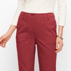 NWT High Waist Patch Pocket Crop Talbots Size 10P Wine Straight Leg 22.5" Inseam